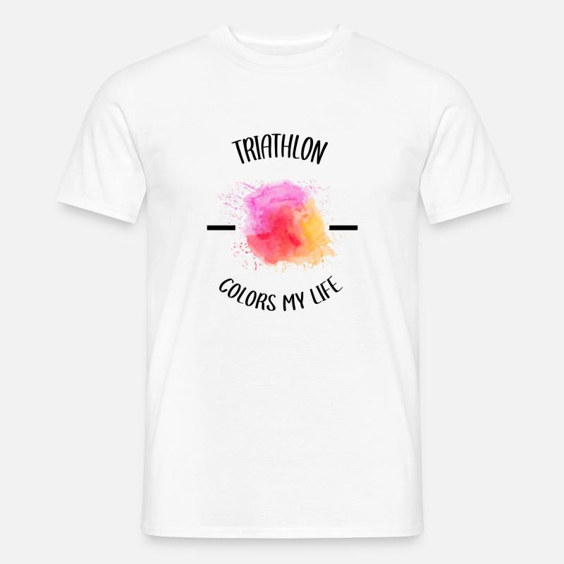 T Shirt Triathlon - Männer T-Shirt - Weiß