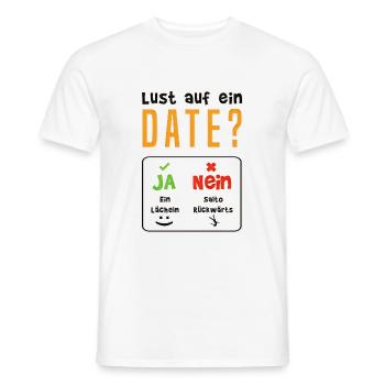 Lust mich kennen zu lernen Lustiger Spruch Date - Männer T-Shirt - Weiß - Vorne - AI Model Male 178 dark (178cm)