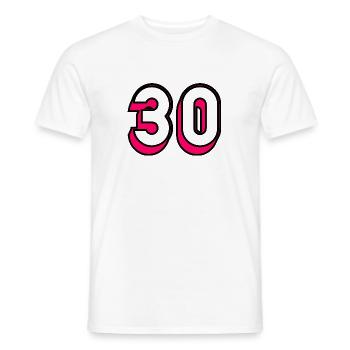 30. 30 YEARS. 30TH ANNIVERSARY. 30 YEARS ANNIVERSARY - Men's T-Shirt - white - Front - AI Model Male 178 dark (178cm)