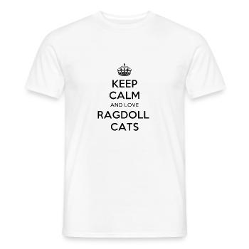 Gardez votre calme et aimez les chats ragdoll - Noir - T-shirt homme - blanc - Devant - AI Model Male 178 dark (178cm)