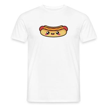 Cute Hot dog Smile Kawaii - Men's T-Shirt - white - Front - AI Model Male 178 dark (178cm)
