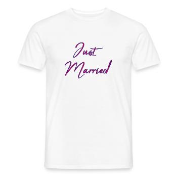 GERADE VERHEIRATET. Junggesellinnenabschied. ST. VALENTIN - Männer T-Shirt - Weiß - Vorne - AI Model Male 178 dark (178cm)