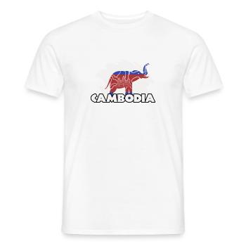 Cambodge Temple Khmer Vintage Palmiers I Cadeau - T-shirt homme - blanc - Devant - AI Model Male 178 dark (178cm)
