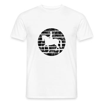 Dressage Cavalier de dressage Cheval d’équitation - T-shirt homme - blanc - Devant - AI Model Male 178 dark (178cm)