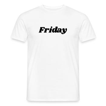 Friday – Black lettering - Men's T-Shirt - white - Front - AI Model Male 178 dark (178cm)