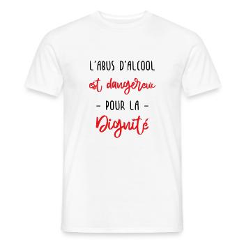 l'abus d'alcool est dangereux pour la dignité - T-shirt homme - blanc - Devant - AI Model Male 178 dark (178cm)