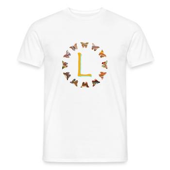Papillons E 56 L - T-shirt homme - blanc - Devant - AI Model Male 178 dark (178cm)