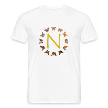 Papillons E 56 N - T-shirt homme - blanc - Devant - AI Model Male 178 dark (178cm)