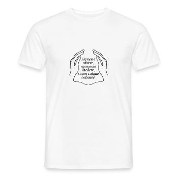 Honeste Vivere Latein Zitat Weisheit - Männer T-Shirt - Weiß - Vorne - AI Model Male 178 dark (178cm)