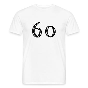 60 YEARS. 60th ANNIVERSARY. ANNIVERSARY 60 YEARS.60 - Men's T-Shirt - white - Front - AI Model Male 178 dark (178cm)
