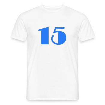 15. 15 JAHRE. 15-jähriges Jubiläum. GEBURTSTAG 15 JAHRE. - Männer T-Shirt - Weiß - Vorne - AI Model Male 178 dark (178cm)