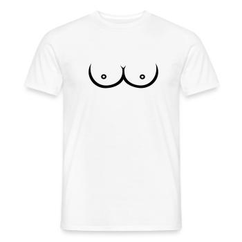 Brüste Titten - Männer T-Shirt - Weiß - Vorne - AI Model Male 178 dark (178cm)