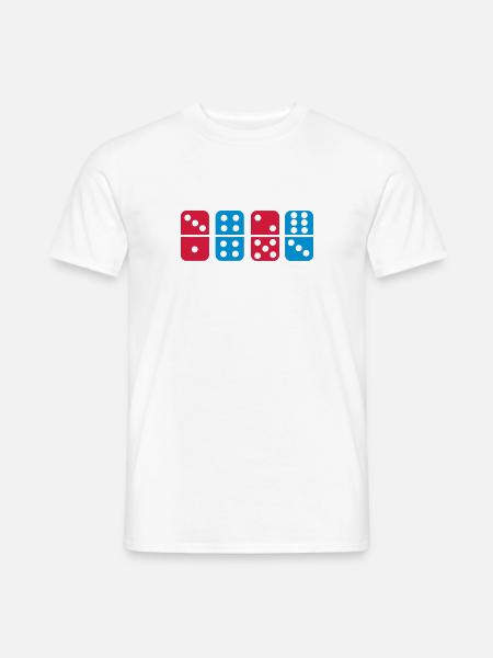 Domino - Männer T-Shirt - Weiß