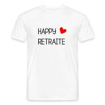 RETRAITE. BONNE RETRAITE. JOYEUSE RETRAITE - T-shirt homme - blanc - Devant - AI Model Male 178 dark (178cm)