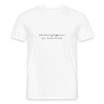 please! / Sparkling wine for all - Men's T-Shirt - white - Front - AI Model Male 178 dark (178cm)