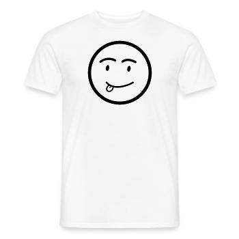 Smiley Funny Funny langue - T-shirt homme - blanc - Devant - AI Model Male 178 dark (178cm)