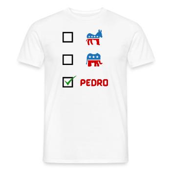 vote Pedro Napoleon funny election - Men's T-Shirt - white - Front - AI Model Male 178 dark (178cm)