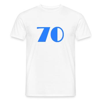 70 JAHRE. 70-JÄHRIGES JUBILÄUM. GEBURTSTAG 70 JAHRE. 70 - Männer T-Shirt - Weiß - Vorne - AI Model Male 178 dark (178cm)