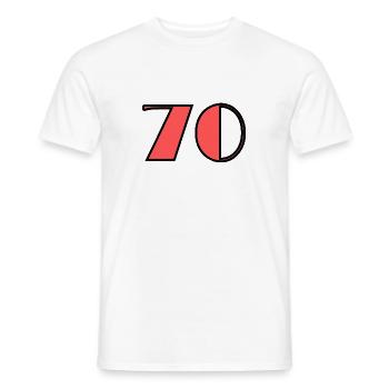 70. 70 JAHRE. 70-JÄHRIGES JUBILÄUM. GEBURTSTAG 70 JAHRE. - Männer T-Shirt - Weiß - Vorne - AI Model Male 178 dark (178cm)