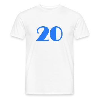 20 YEARS,20TH ANNIVERSARY,20 ANNIVERSARY 20 YEARS - Men's T-Shirt - white - Front - AI Model Male 178 dark (178cm)