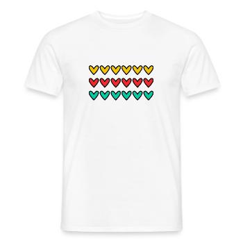 HERZ. HERZ. VALENTINSTAG. LIEBE. LIEBE. HERZ - Männer T-Shirt - Weiß - Vorne - AI Model Male 178 dark (178cm)