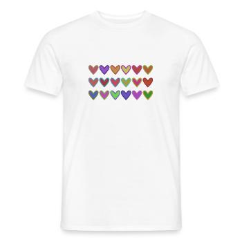 HERZ. HERZ. VALENTINSTAG. LIEBE. LIEBE. HERZ - Männer T-Shirt - Weiß - Vorne - AI Model Male 178 dark (178cm)