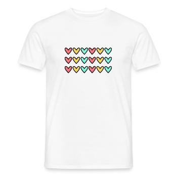 HERZ. HERZ. VALENTINSTAG. LIEBE. LIEBE. HERZ - Männer T-Shirt - Weiß - Vorne - AI Model Male 178 dark (178cm)