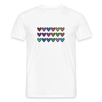HERZ. HERZ. VALENTINSTAG. LIEBE. LIEBE. HERZ - Männer T-Shirt - Weiß - Vorne - AI Model Male 178 dark (178cm)