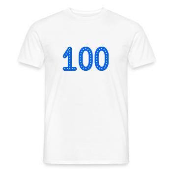 100 ANS. 100e ANNIVERSAIRE. ANNIVERSAIRE 100 ANS. - T-shirt homme - blanc - Devant - AI Model Male 178 dark (178cm)
