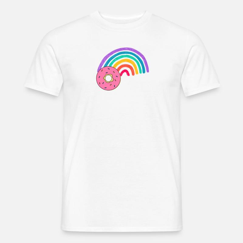rainbow doughnut - Männer T-Shirt - Weiß