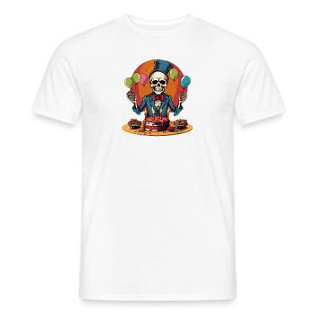 Skeleton celebrates its birthday! - Men's T-Shirt - white - Front - AI Model Male 178 dark (178cm)