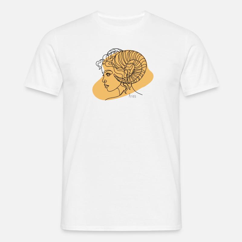 "Widder" Sternzeichen Aries - Männer T-Shirt - Weiß