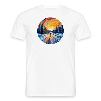 Skifahren im Sonnenuntergang - Männer T-Shirt - Weiß - Vorne - AI Model Male 178 dark (178cm)
