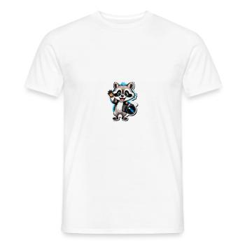 Waschbär-Entdecker - Männer T-Shirt - Weiß - Vorne - AI Model Male 178 dark (178cm)