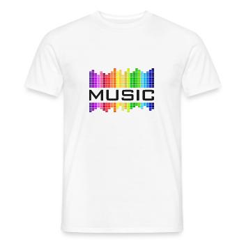 Music Music Equalizer Rainbow Dance Rock Concert - Men's T-Shirt - white - Front - AI Model Male 178 dark (178cm)