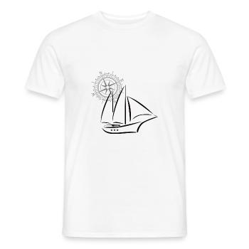 Boussole et voilier - T-shirt homme - blanc - Devant - AI Model Male 178 dark (178cm)