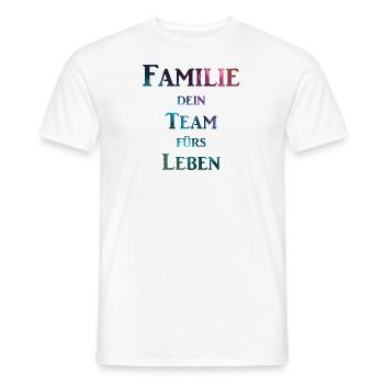 Family your team for life - Men's T-Shirt - white - Front - AI Model Male 178 dark (178cm)