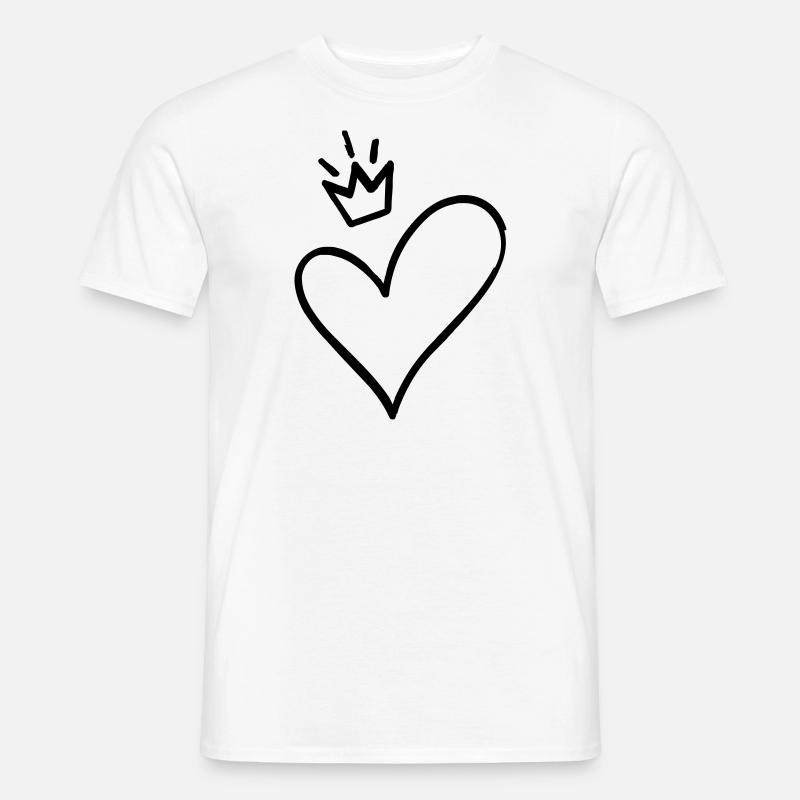 Herz - Männer T-Shirt - Weiß
