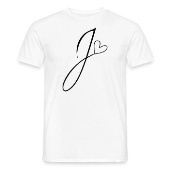 Buchstabe J Buchstabe-J Kalligrafie - Männer T-Shirt - Weiß - Vorne - AI Model Male 178 dark (178cm)
