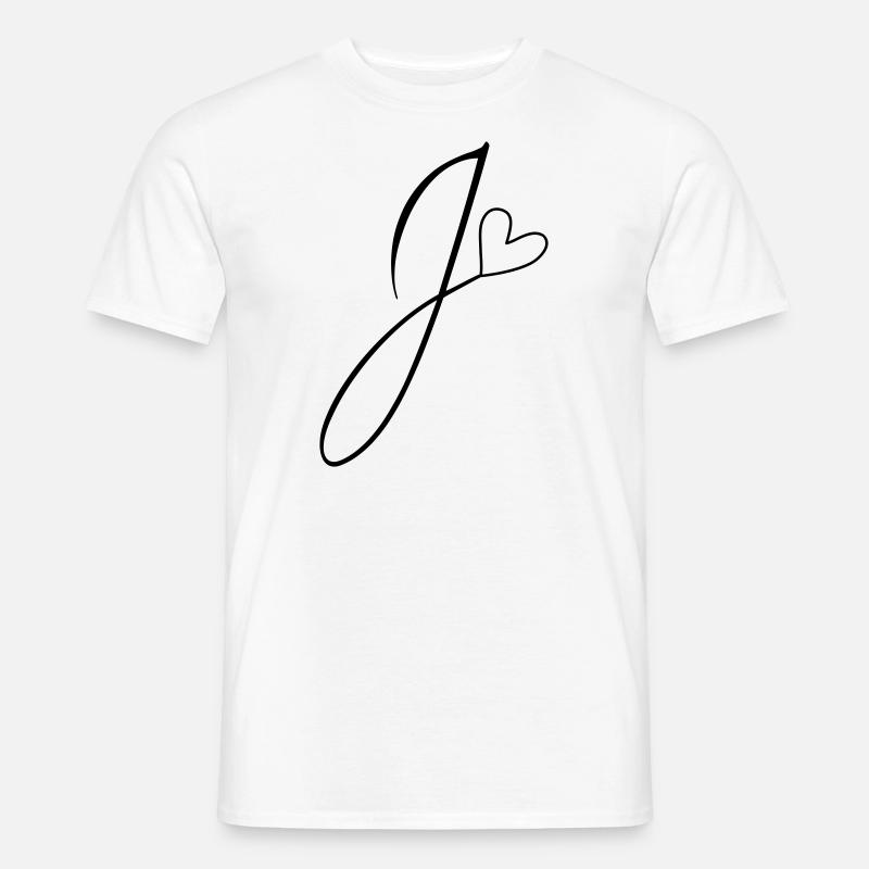 Buchstabe J Buchstabe-J Kalligrafie - Männer T-Shirt - Weiß