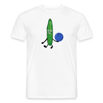 bowling,athlète,concombre,concombre,athlète - T-shirt homme - blanc - Devant - AI Model Male 178 dark (178cm)