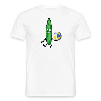 Volley-ball, athlète, concombre, concombre, athlète - T-shirt homme - blanc - Devant - AI Model Male 178 dark (178cm)