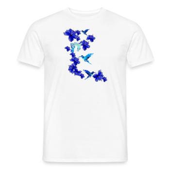 hibiskus,blumen,blüten,blumen,kolibri,floral - Männer T-Shirt - Weiß - Vorne - AI Model Male 178 dark (178cm)