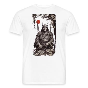 Retro Samurai Klassischer Shogun Kunststil - Männer T-Shirt - Weiß - Vorne - AI Model Male 178 dark (178cm)