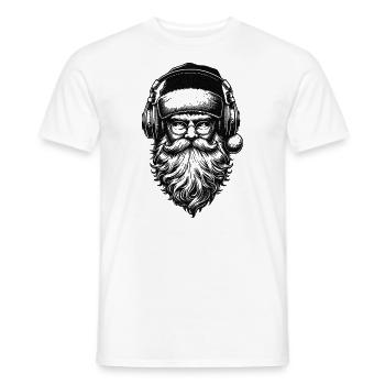 Hipster Santa Headphones - Männer T-Shirt - Weiß - Vorne - AI Model Male 178 dark (178cm)