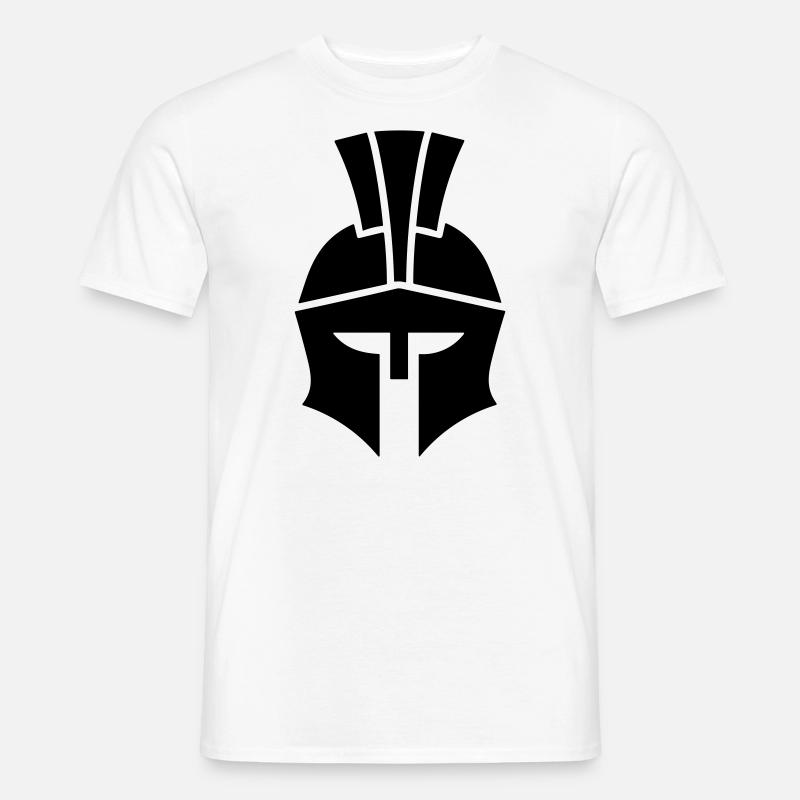 Spartanischer Helm - Männer T-Shirt - Weiß