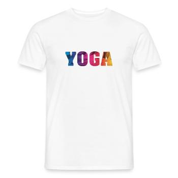 Yoga Text bunt - Männer T-Shirt - Weiß - Vorne - AI Model Male 178 dark (178cm)