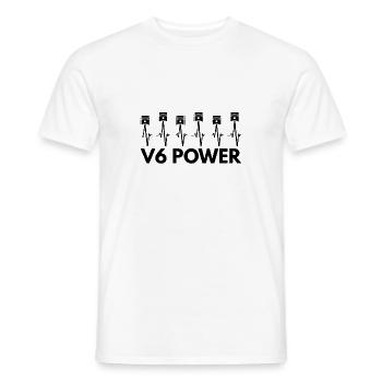 V6 Engine Power - Auto Tuning Meet - Men's T-Shirt - white - Front - AI Model Male 178 dark (178cm)