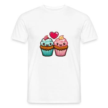 Muffin Paar Liebe Herz Valentinstag - Männer T-Shirt - Weiß - Vorne - AI Model Male 178 dark (178cm)