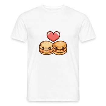 Crêpe Couple Amour Coeur Saint Valentin - T-shirt homme - blanc - Devant - AI Model Male 178 dark (178cm)